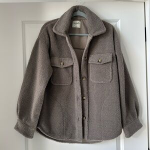Abercrombie & Fitch Taupe Teddy Jacket
